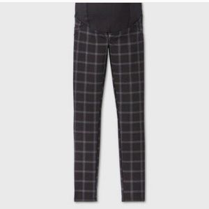 Isabel Matenity Black Plaid Ponte Pants, M, NWT
